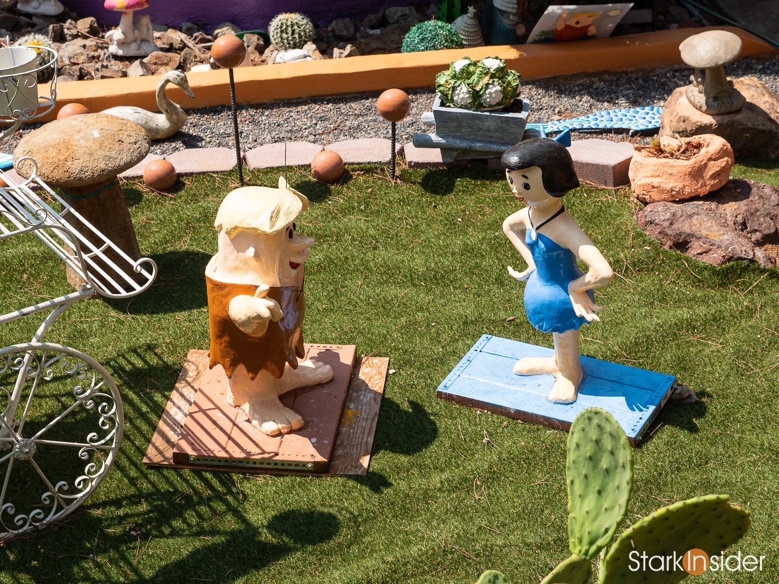 Flintstone House front entrance and colorful facade - Bay Area landmark